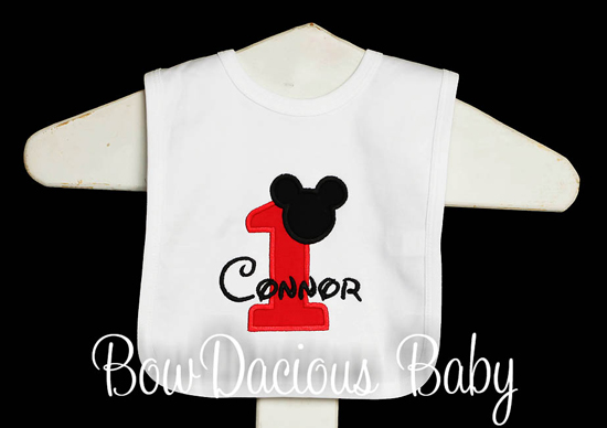 Mickey Mouse Baby Bib Personalized Birthday