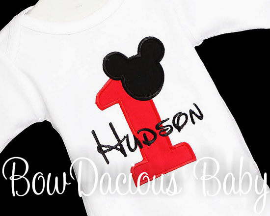 Mickey Mouse Shirt for 1st Birthdays, Boy Birthday Outfit, Custom