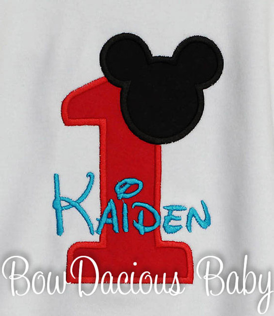 Boys Mickey Birthday Shirt, Personalized Name and Birthday Number, Long or Short Sleeves