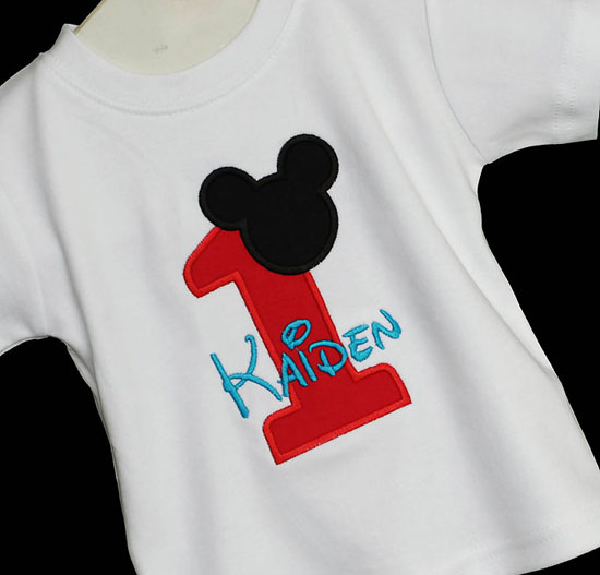 Boys Mickey Birthday Shirt, Personalized Name and Birthday Number, Long or Short Sleeves