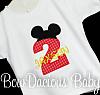 Mickey Mouse Birthday Shirt or Onesie, Custom, Any Age, You Pick the Fabrics and Font
