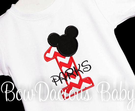 Infant/Toddler Boys 1st First Birthday Mickey Mouse White Shirt, Red 1, Black Name Personalized 1 Shirt
