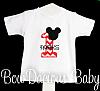 Infant/Toddler Boys 1st First Birthday Mickey Mouse White Shirt, Red 1, Black Name Personalized 1 Shirt