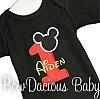 Black Mickey Mouse 1st Birthday Onesie, Any Age, Any Color Scheme