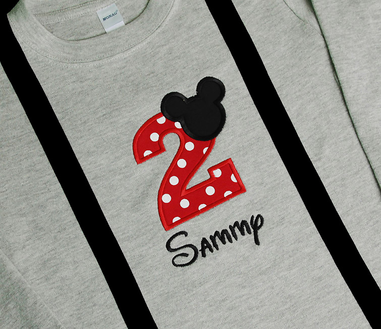 Mickey Mouse Birthday Shirt with Suspenders, Custom Colors, Any Age, Shirt or Onesie