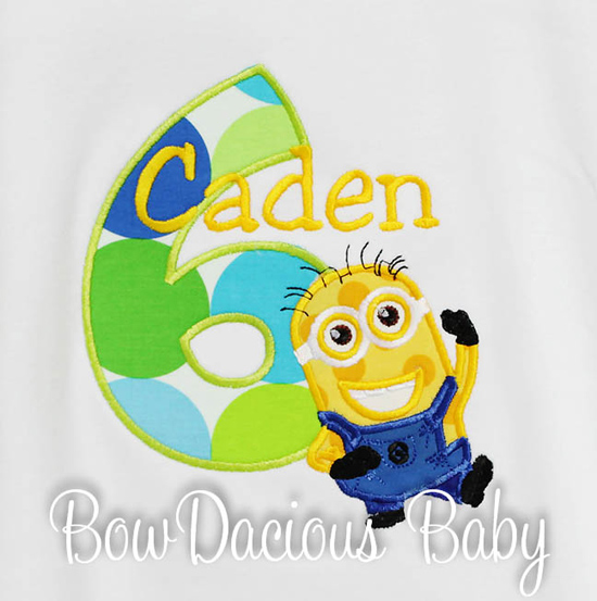Personalized Despicable Me Minions Birthday Kids Shirt or Onesie