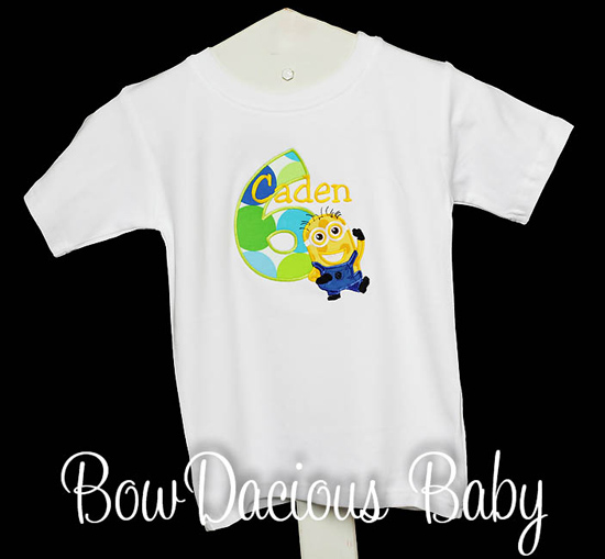 Personalized Despicable Me Minions Birthday Kids Shirt or Onesie