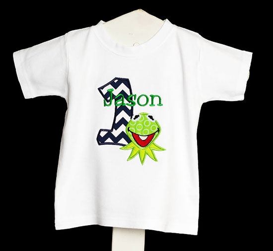 Kermit 1st Birthday Outfit, Custom Shirt and Bib, Any Age