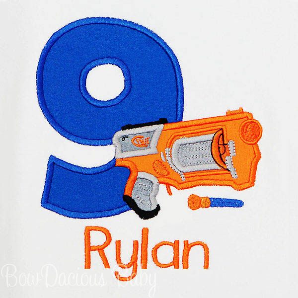 Nerf Birthday Shirt, Nerf Gun Birthday Shirt, Custom, Personalized, Any Age, Any Colors