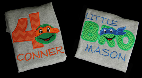 Sibling Ninja Turtle Birthday Shirt, Custom