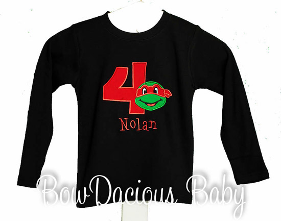 Boys Teenage Mutant Ninja Turtle Birthday Shirt, Custom made to your specifications