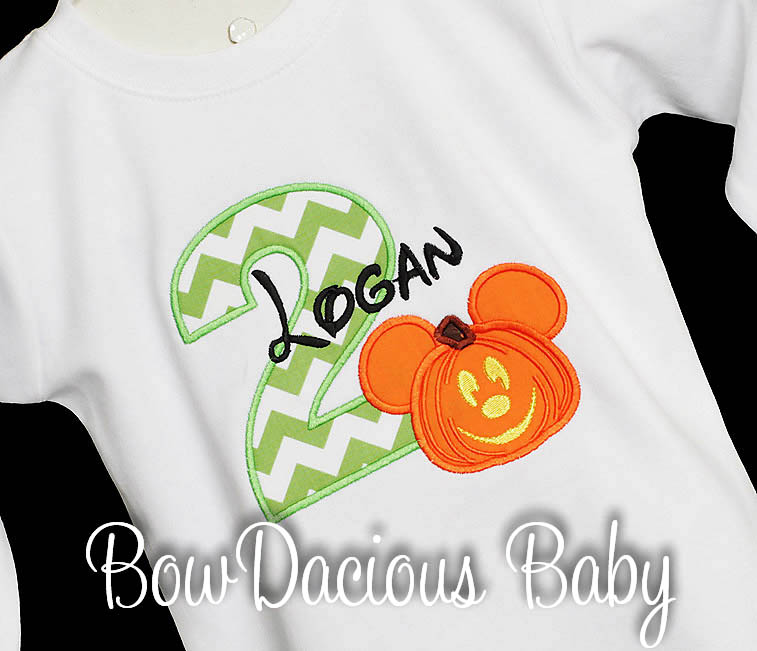Mickey Mouse Pumpkin Birthday Shirt or Onesie, Custom, Long or Short Sleeves, Boy's or Girls, Mickey's Not So Scary Halloween Party Shirt