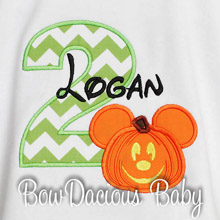 Mickey Mouse Pumpkin Birthday Shirt or Onesie, Custom, Long or Short Sleeves, Boy's or Girls, Mickey's Not So Scary Halloween Party Shirt