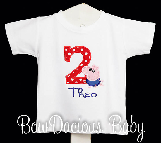 George Pig Peppas Brother Custom Birthday Shirt or Onesie, Any Age