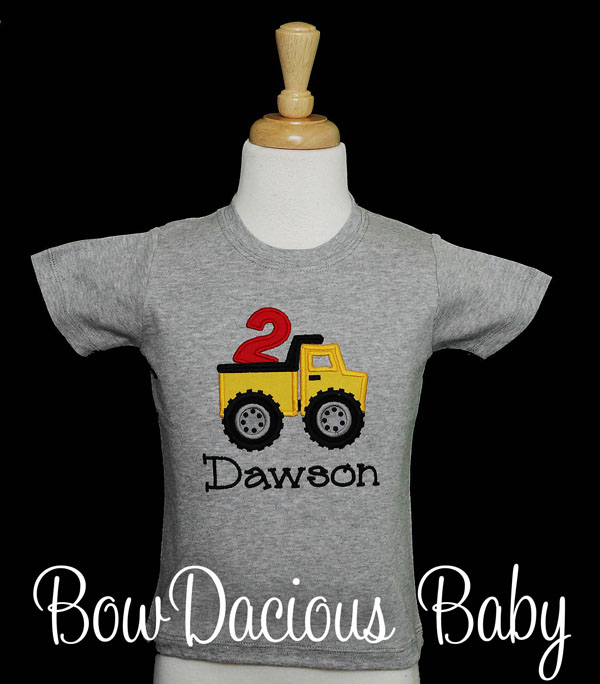 Dump Truck Birthday Shirt, Personalized Construction Birthday Shirt, Any Age and Name, You Pick the Colors