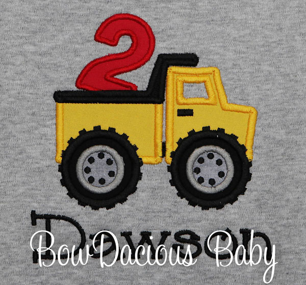 Dump Truck Birthday Shirt, Personalized Construction Birthday Shirt, Any Age and Name, You Pick the Colors