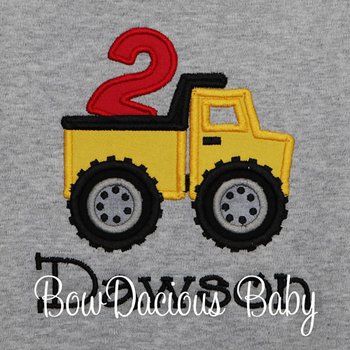 Dump Truck Birthday Shirt, Personalized Construction Birthday Shirt, Any Age and Name, You Pick the Colors
