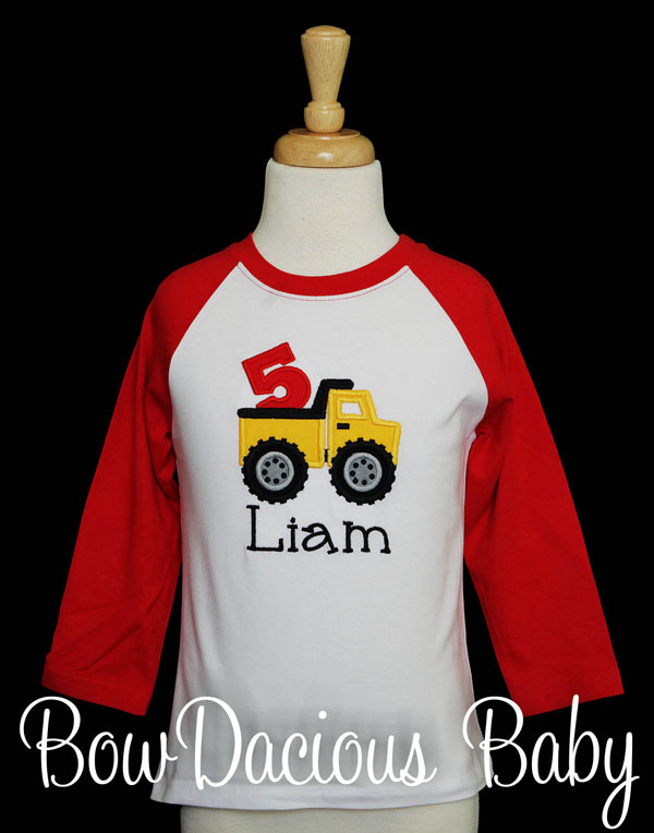 Personalized Dump Truck Birthday Shirt, Custom, Any Age