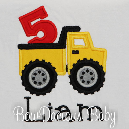 Personalized Dump Truck Birthday Shirt, Custom, Any Age
