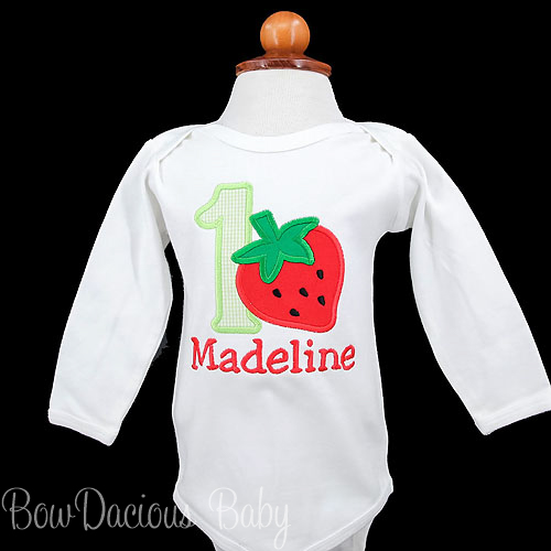 Strawberry Birthday Shirt, Sweet One Birthday Shirt, Custom, Any Age and Colors