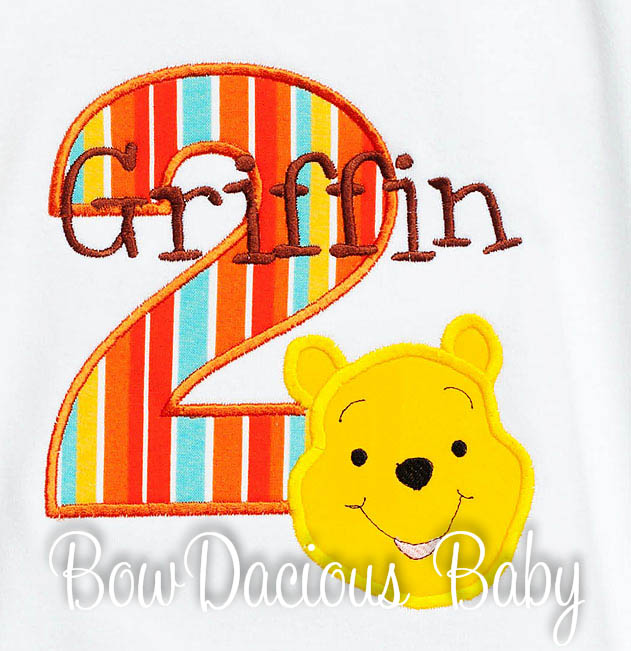 Winnie the Pooh Birthday Shirt or Onesie, Custom, Any Age, Any Colors