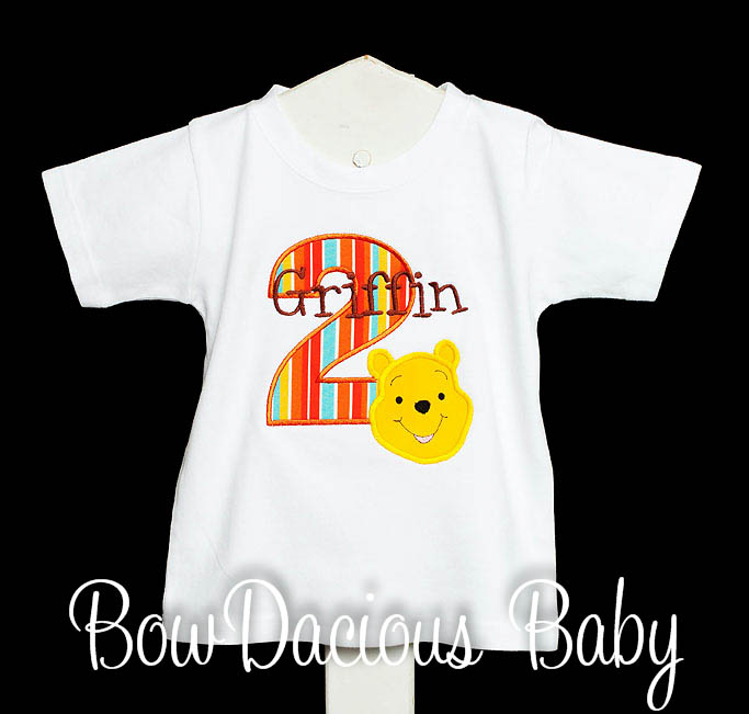 Winnie the Pooh Birthday Shirt or Onesie, Custom, Any Age, Any Colors