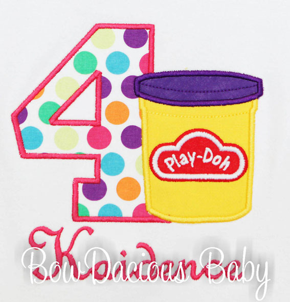 Personalized Play-Doh Number Birthday Shirt or Onesie, Custom, Any Age, Any Colors, Girls or Boys