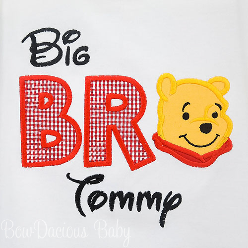 Big Brother Winnie the Pooh Shirt, Custom, Personalized, Sister also available