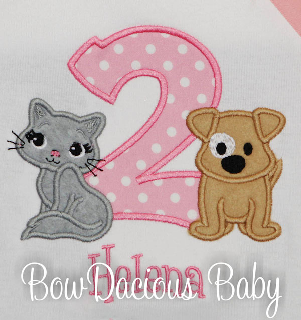 Puppy and Kitty PAWTY Birthday Shirt for Girls, Birthday Top, Any Age, Any Colors