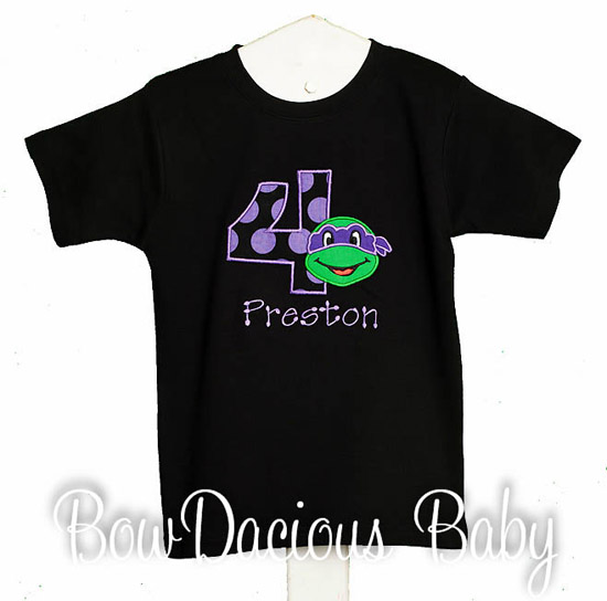 Teenage Mutant Ninja Turtle Birthday Shirt Custom Name Age Personalized