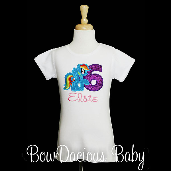 Rainbow Dash Birthday Shirt or Onesie, Custom, Personalized, Any Age