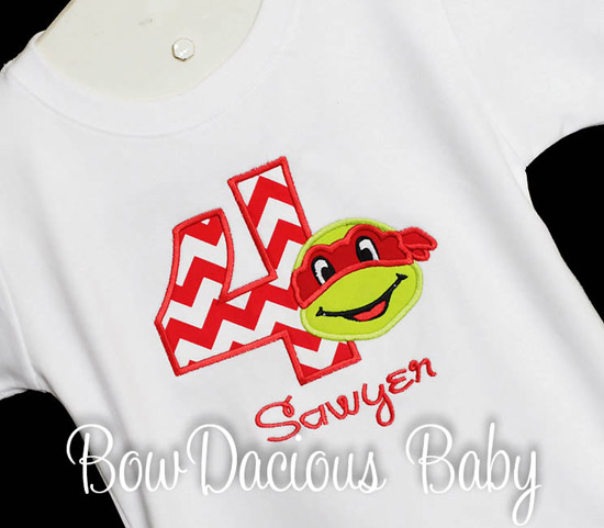 Teenage Mutant Ninja Turtles Birthday Shirt, TMNT Shirt or Bodysuit Onesie, Custom Any Age