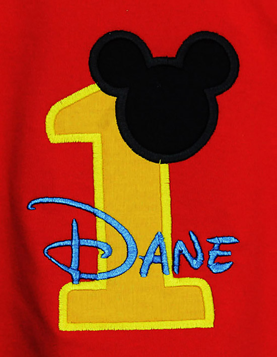 Red Mickey Mouse Birhtday Shirt or Onesie, Custom, You Pick the Colors