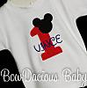 Boys Birthday Mickey Mouse Red Number Quick Ship Top, Custom, Shirt or Onesie, Any Age