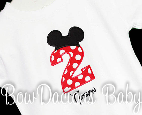 Personalized Mickey Mouse Birthday Shirt, Long or Short Sleeve, Shirt or Onesie, Custom Colors, Any Age