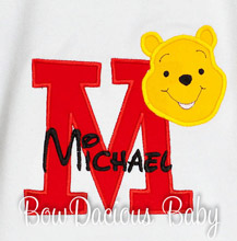 Winnie the Pooh Initial Shirt, Winnie the Pooh Sibling Birthday Shirt, Winnie the Pooh Big Brother Shirt, Any Colors