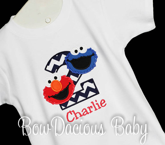 Boys Sesame Street Birthday Shirt or Onesie, Any Age, Custom Colors