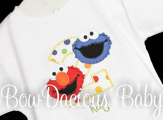 Seasame Street Polka Dot Birthday Shirt or Onesie, Any Age, Custom