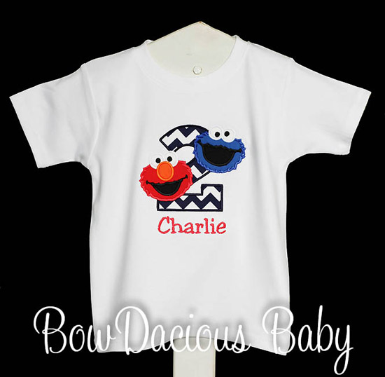 Boys Sesame Street Birthday Shirt or Onesie, Any Age, Custom Colors