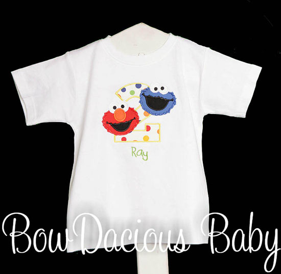 Seasame Street Polka Dot Birthday Shirt or Onesie, Any Age, Custom