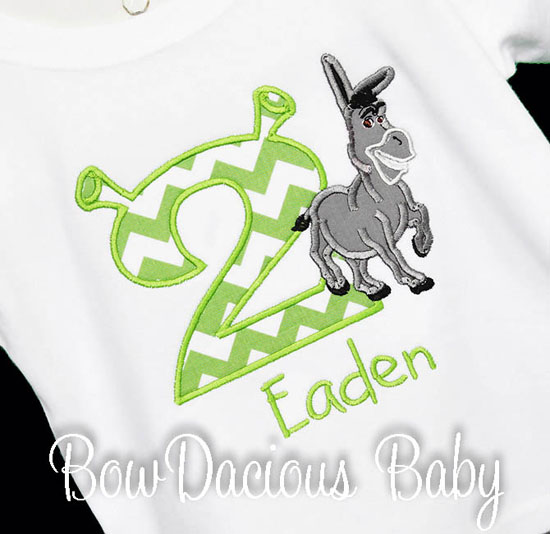 Shrek Birthday Shirt or Onesie, Custom, Any Age, Shrek Donkey Birthday Shirt
