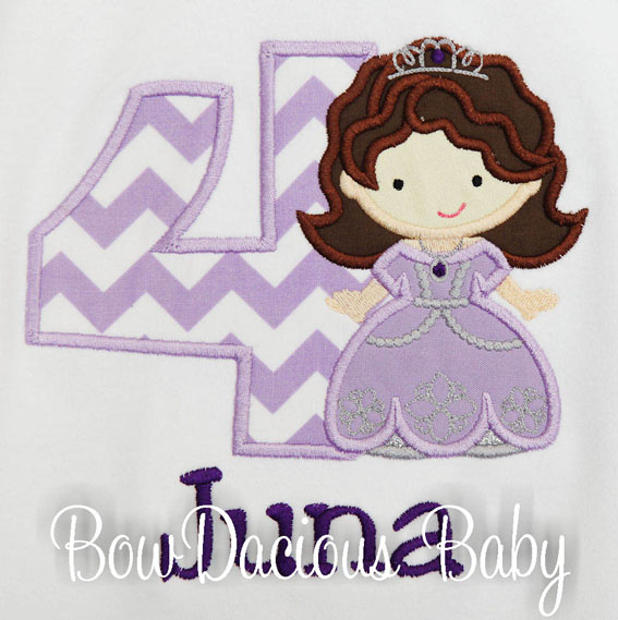 Sofia the First Birthday Shirt or Onesie, Custom, Any Age, Any Colors