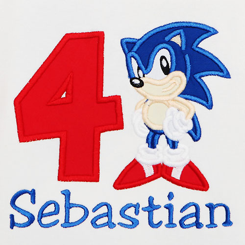 Sonic the Hedgehog Birthday Shirt or Onesie, Custom, Any Age, Personalized