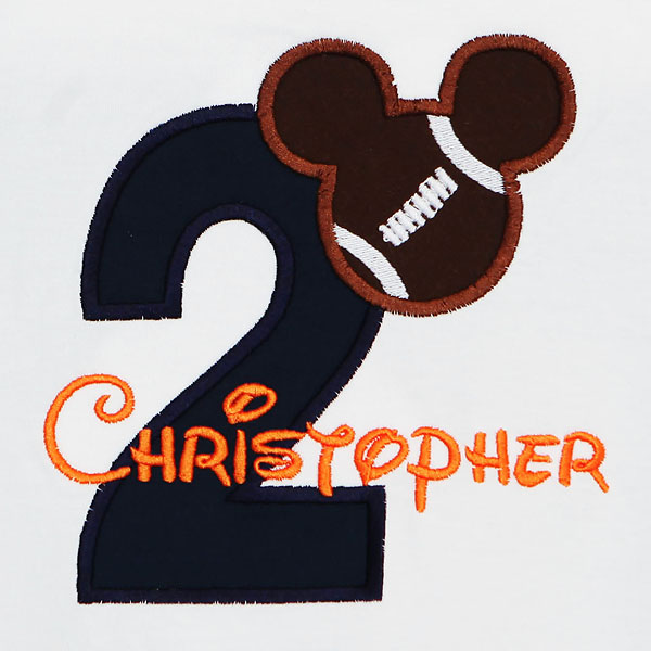Football Mickey Mouse Birthday Shirt or Onesie, Custom, Personalized, Any Age and Colors