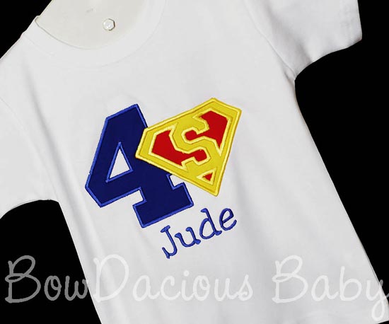 Superman Birthday Shirt or Onesie, Custom, Any Age