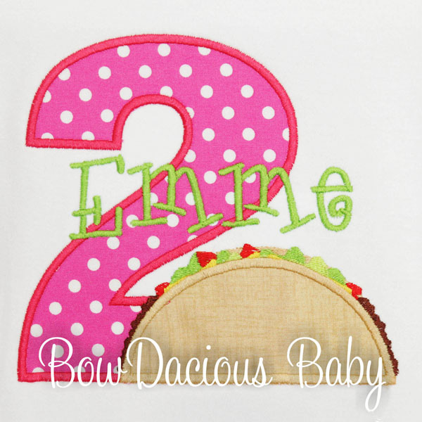 Girls Taco Birthday Shirt, Taco Tuesday Shirt for Toddler Girl, Custom