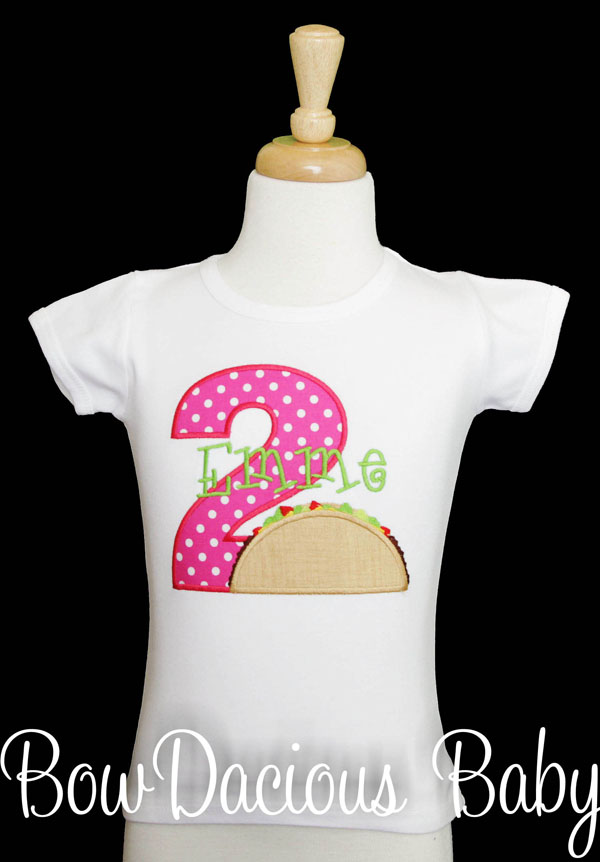 Girls Taco Birthday Shirt, Taco Tuesday Shirt for Toddler Girl, Custom