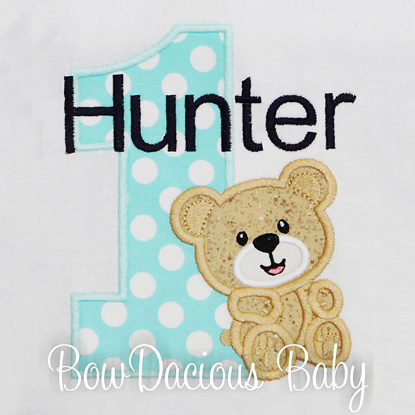 Personalized Teddy Bear Birthday Shirt, Custom, Any Age, Boys or Girls