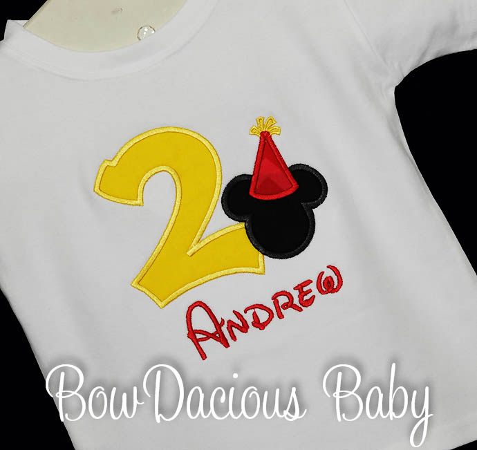 Mickey Mouse Shirt for First Birthday Party, Any Age, Shirt or Onesie