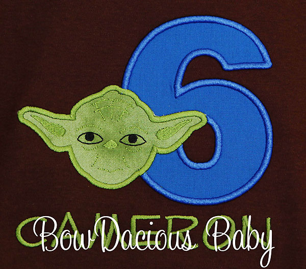 Yoda Birthday Shirt, Custom, Personalized, Any Age, Embroidery